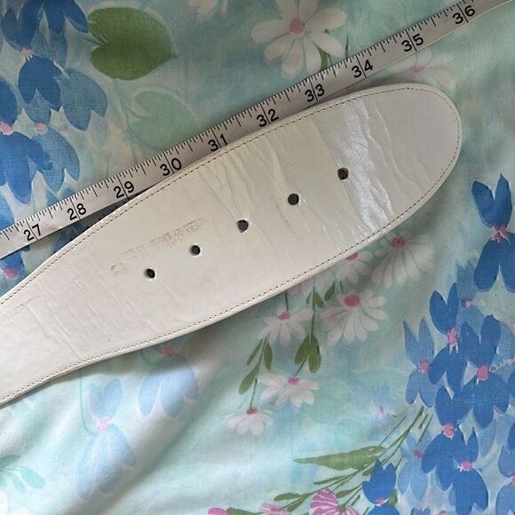 Vintage 80s Donna Karan BIG Leather Belt - Picture 10 of 14